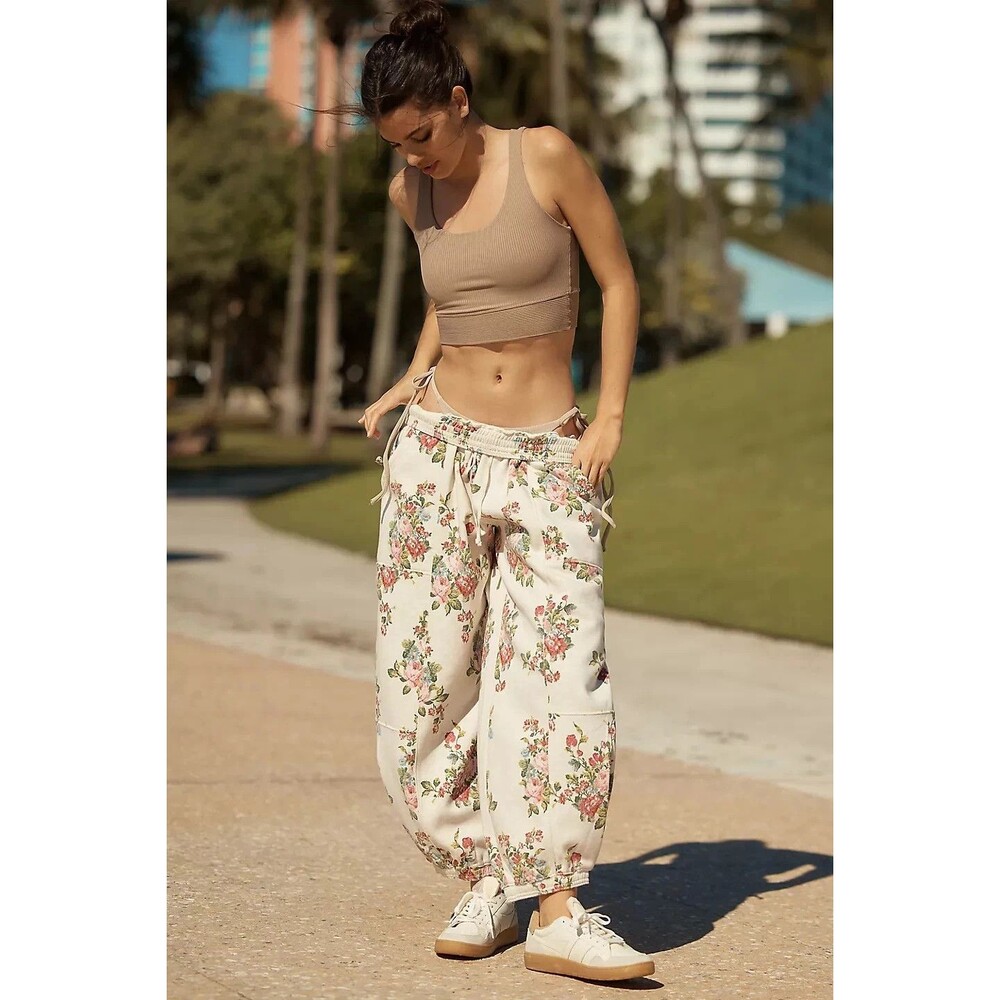 Daily Practice Anthropologie Zola Joggers Pants Floral Print Edition XL 289580